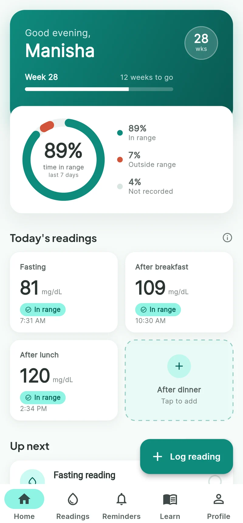 The same patient home on a phone